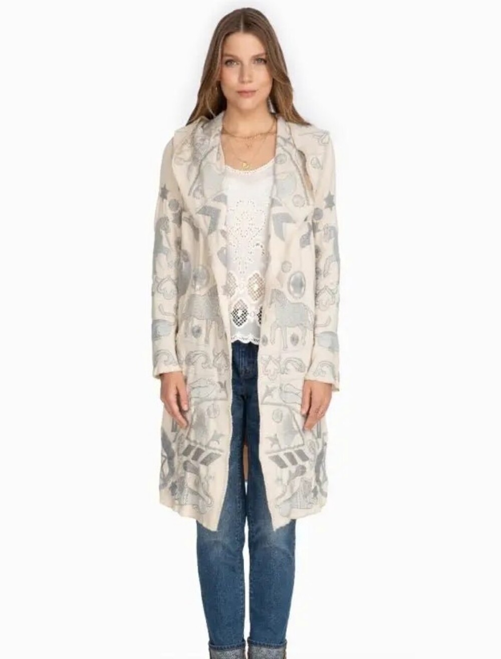 Johnny Was Biya Filone Hooded Duster size S NWT - Picture 3 of 8